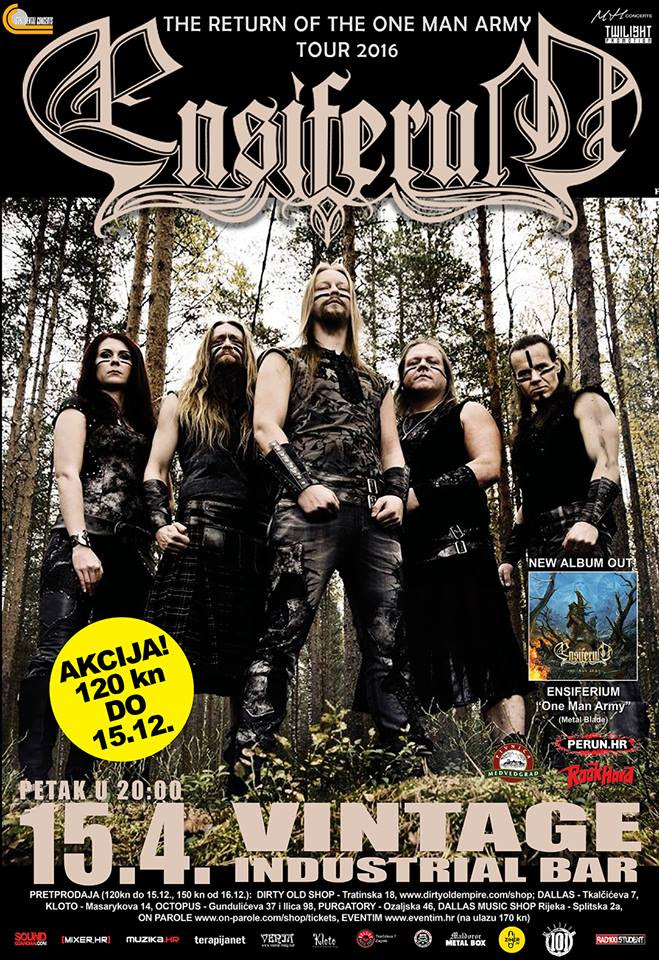 Ensiferum 15.4.2016. Vintage Industrial Bar Zagreb