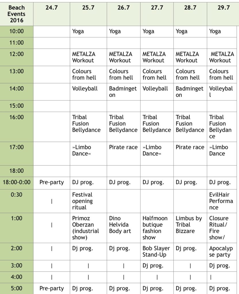 Metaldays 2016 beach program