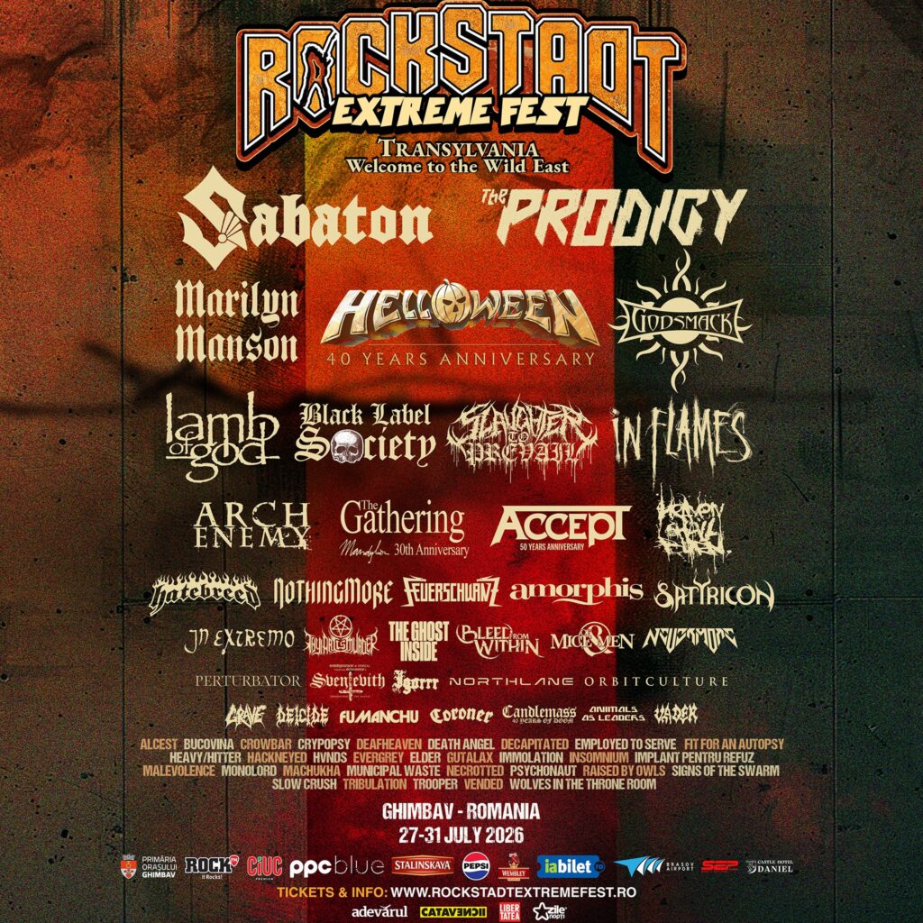 Plakat Rockstadt Extreme Fest 2026 – Helloween, Marilyn Manson, Sabaton, The Prodigy