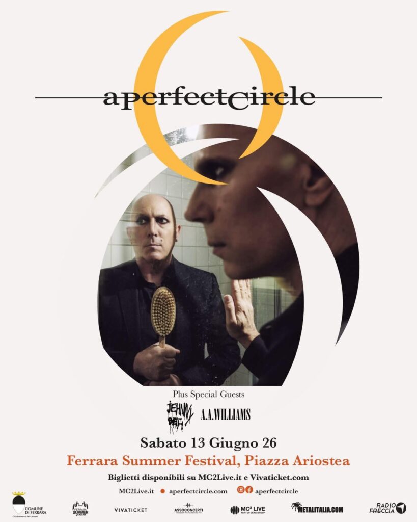 A Perfect Circle na Ferrara Summer Festivalu 2026 u Ferrari 13. lipnja na Piazza Ariostea