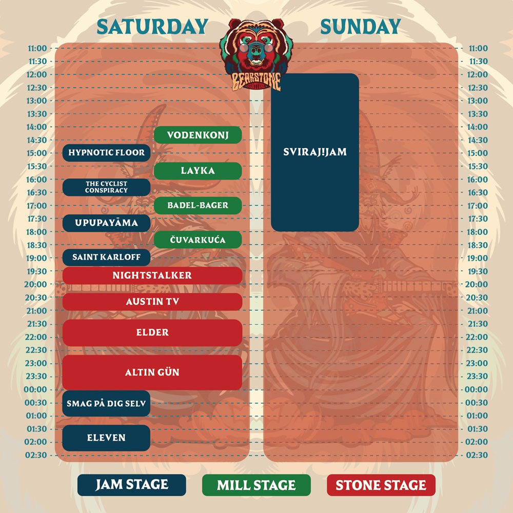 Festivalska satnica Bear Stone Festivala 2026