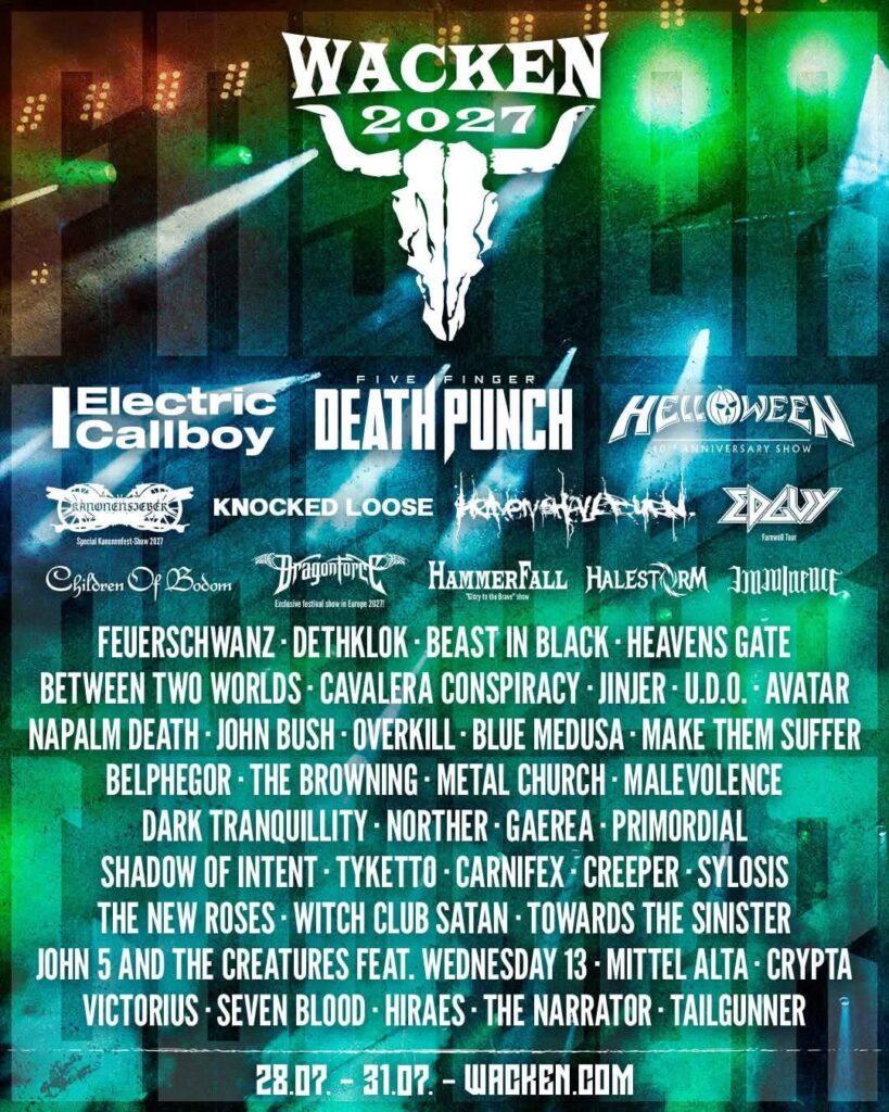 Wacken Open Air 2027: Five Finger Death Punch i Children of Bodom u lineupu