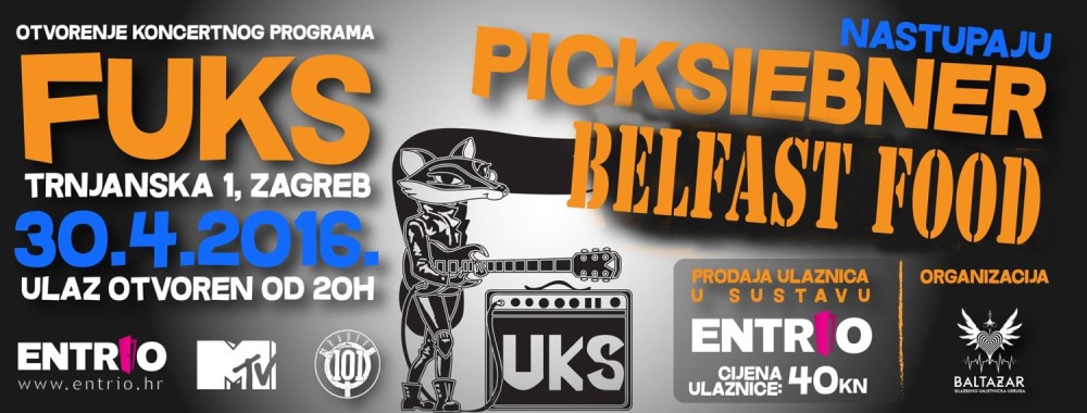 FUKS: Otvorenje koncertnog programa uz Picksiebner i Belfast Food 30.4.