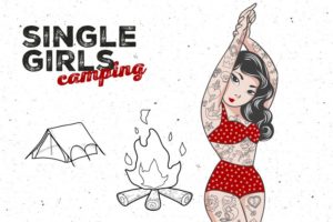 Single girls camping