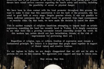 Behemoth otkazao koncerte u Indiji i Turskoj zbog pritiska vjerskih skupina