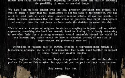 Behemoth otkazao koncerte u Indiji i Turskoj zbog pritiska vjerskih skupina