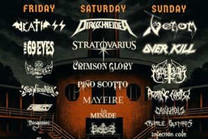 Plakat festivala Luppolo in Rock 2026 s imenima Venom, Dirkschneider, Death SS, Stratovarius i Overkill.
