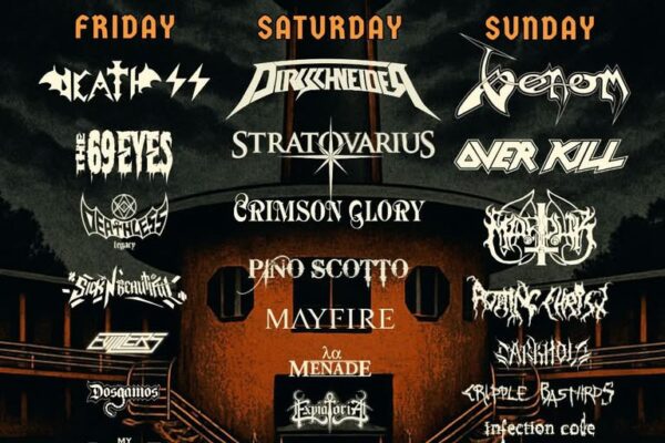 Plakat festivala Luppolo in Rock 2026 s imenima Venom, Dirkschneider, Death SS, Stratovarius i Overkill.
