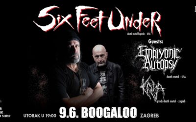 Six Feet Under koncert Zagreb Boogaloo 2026 death metal
