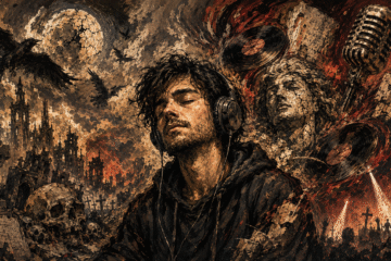 Ilustracija mračne glazbe i emocija koje izaziva metal