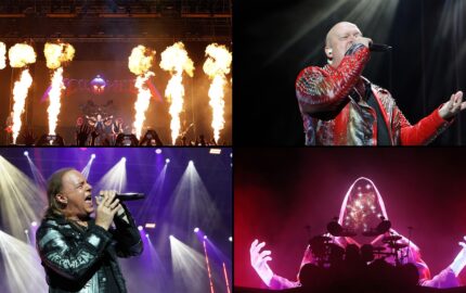 Helloween na Ferrara Summer Festivalu 2026. u kolažu s pirotehnikom, Michaelom Kiskeom, Andijem Derisom i scenskim vizualima