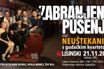 Zabranjeno pušenje kao Neuštekani nastupa uz gudački kvartet u Lisinskom 21. studenog 2026.